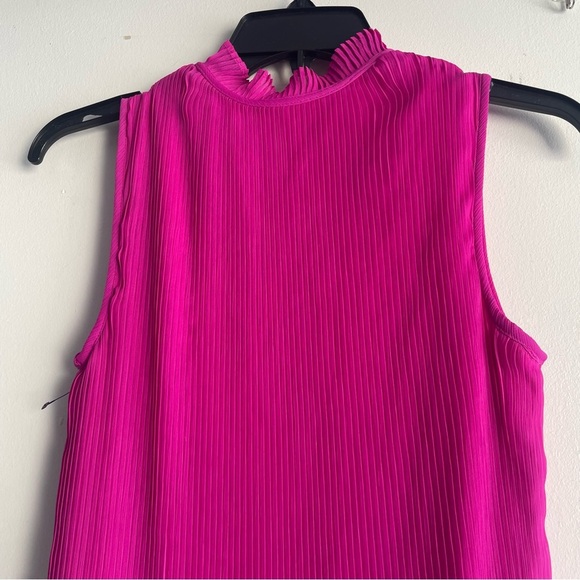 New! DKNY Fuchsia Pink Sleeveless Pleated Mini Shift Dress - 22650 - Picture 6 of 13